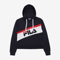 Fila Linear Blocks Linear - Naisten Hoodie - Laivastonsininen | FI-15220